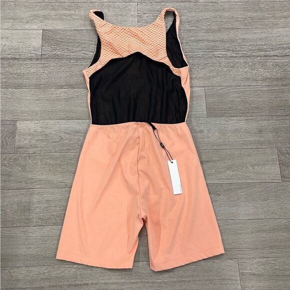 KORAL Test Blackout Short Jumpsuit In Pompano Orange - Picture 5 of 7